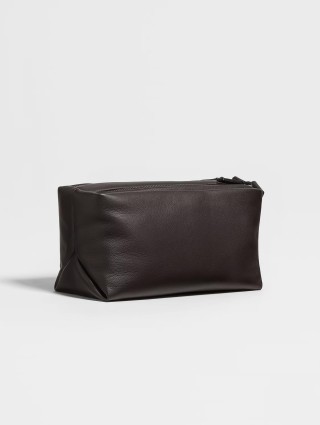 Темно-коричневая сумка ZEGNA из мягкой кожи: фото 2 - Invogue