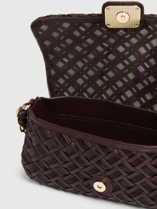 Темно-коричнева сумка MARELLA з емблемою: фото 4 - Invogue