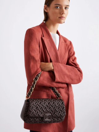 Темно-коричнева сумка MARELLA з емблемою: фото 1 - Invogue