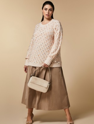 Кремовий светр MARINA RINALDI : фото 4 - Invogue