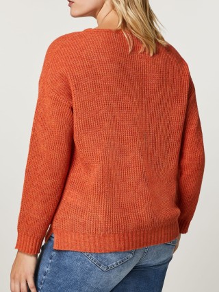 Оранжевый свитер PERSONA: фото 2 - Invogue
