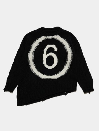 Чорний светр MM6 MAISON MARGIELA KIDS : фото - Invogue