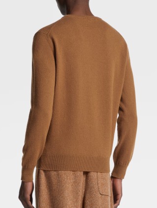 Карамельный джемпер Zegna из кашемировой пряжи: фото 2 - Invogue