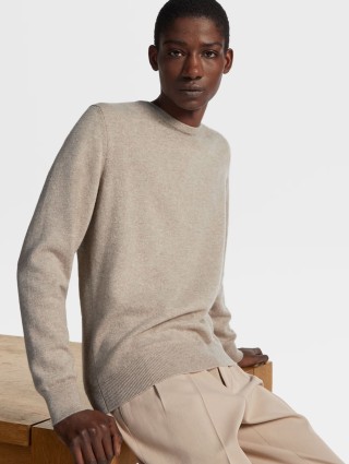 Бежевий светр Zegna з кашеміру Oasi: фото 4 - Invogue