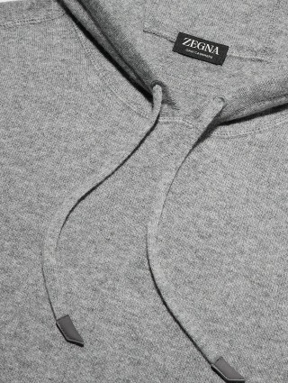 Светло-серое худи Zegna из кашемировой пряжи: фото 3 - Invogue