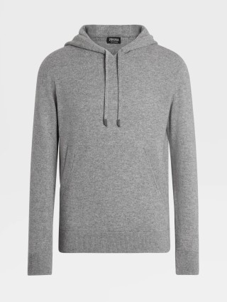 Светло-серое худи Zegna из кашемировой пряжи: фото - Invogue