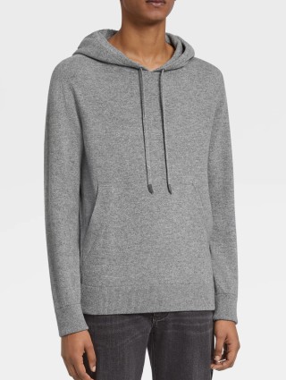 Светло-серое худи Zegna из кашемировой пряжи: фото 1 - Invogue