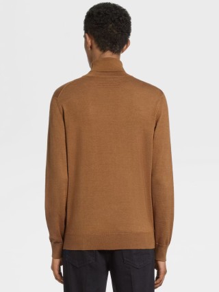 Бежева водолазка ZEGNA з кашеміру та шовку: фото 2 - Invogue