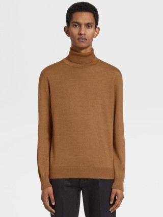 Бежева водолазка ZEGNA з кашеміру та шовку: фото 1 - Invogue