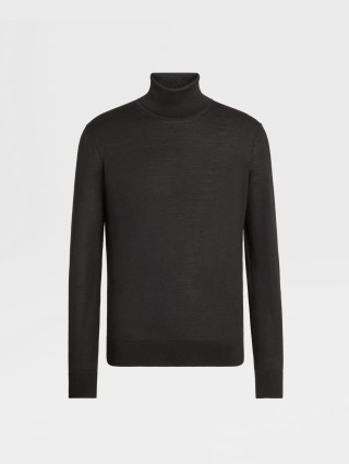 Чорна водолазка ZEGNA з кашеміру та шовку: фото - Invogue