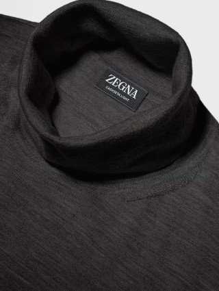 Чорна водолазка ZEGNA з кашеміру та шовку: фото 3 - Invogue