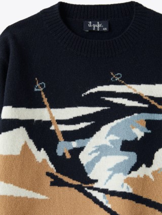 Синий свитер IL GUFO из шерсти: фото 3 - Invogue