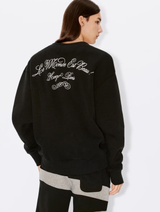 Черный свитер KENZO с длинным рукавом из хлопка: фото 2 - Invogue