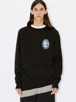 Черный свитер KENZO с длинным рукавом из хлопка: фото 1 - Invogue