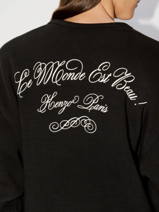 Черный свитер KENZO с длинным рукавом из хлопка: фото 4 - Invogue