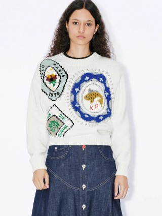 Білий джемпер KENZO вільного крою: фото 1 - Invogue