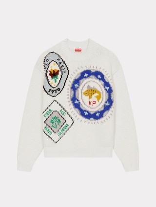 Білий джемпер KENZO вільного крою: фото - Invogue