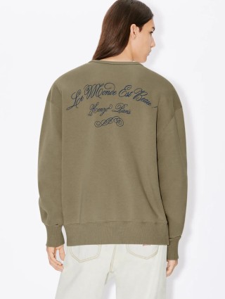 Сіро-коричневий светр KENZO з бавовни з довгим рукавом: фото 2 - Invogue