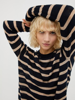 Темно-синий свитер Max&Co из легкого трикотажа: фото 3 - Invogue