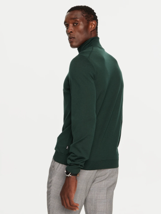 Зеленый гольф BOSS из шерсти: фото 1 - Invogue