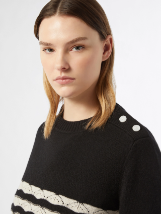 Чорний светр Marina Rinaldi вовняний: фото 4 - Invogue