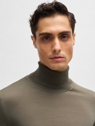 Зеленый гольф BOSS из шерсти: фото 4 - Invogue