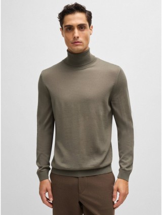 Зеленый гольф BOSS из шерсти: фото 1 - Invogue