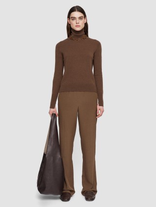 Темно-коричневый джемпер Joseph с высоким горлом: фото 3 - Invogue