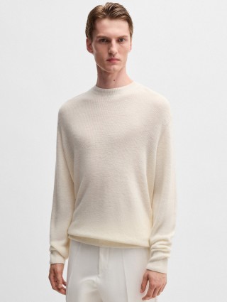 Белый свитер BOSS из льна и кашемира: фото 2 - Invogue