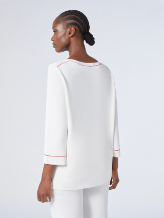 Молочный свитшот Marina Rinaldi из смеси вискозы: фото 3 - Invogue