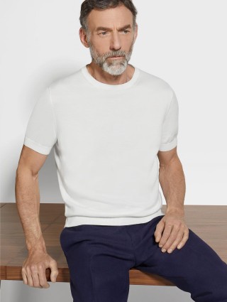 Белая футболка ZEGNA хлопковая: фото 1 - Invogue