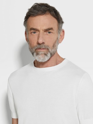 Белая футболка ZEGNA хлопковая: фото 4 - Invogue