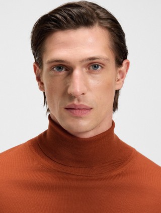 Оранжевый свитер BOSS из шерсти: фото 4 - Invogue