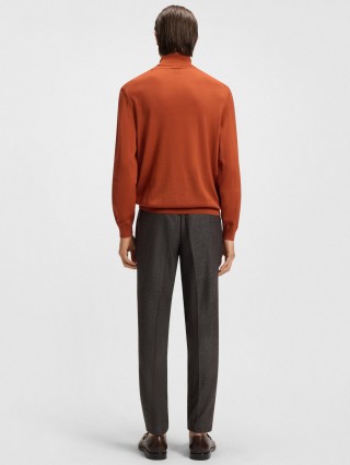 Оранжевый свитер BOSS из шерсти: фото 3 - Invogue