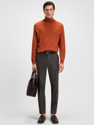 Оранжевый свитер BOSS из шерсти: фото 1 - Invogue