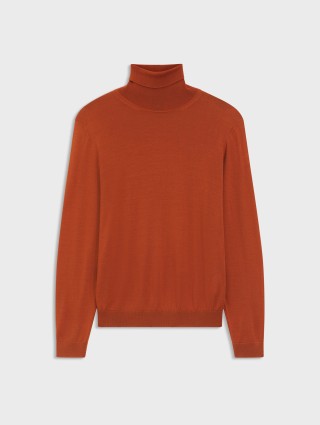 Оранжевый свитер BOSS из шерсти: фото - Invogue