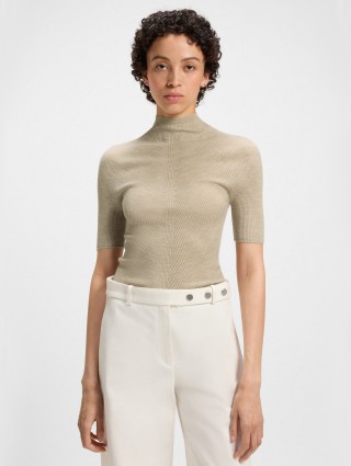 Бежевый свитер BOSS из натуральной шерсти: фото 2 - Invogue