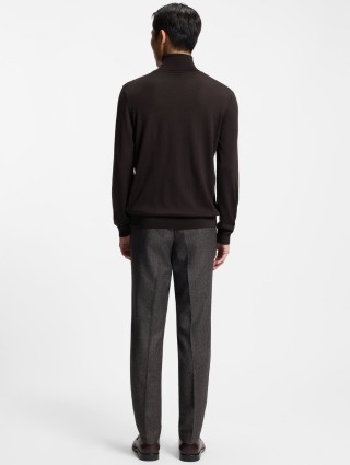Коричневый свитер BOSS из шерсти: фото 3 - Invogue