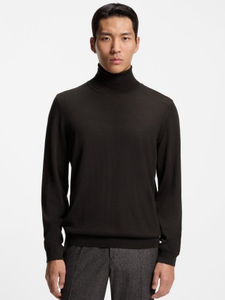 Коричневый свитер BOSS из шерсти: фото 2 - Invogue