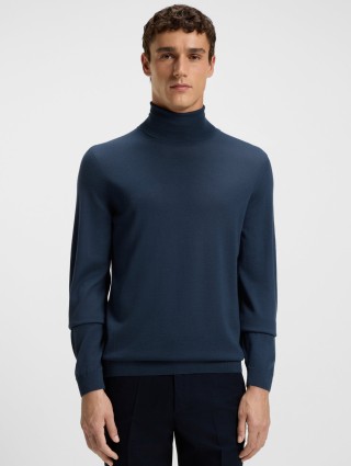 Синий свитер BOSS из шерсти: фото 2 - Invogue