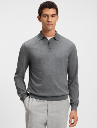 Серый свитер BOSS из шерсти: фото 2 - Invogue