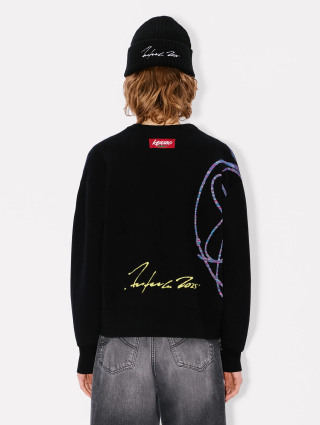 Черный свитшот KENZO из смеси хлопка и шерсти: фото 3 - Invogue