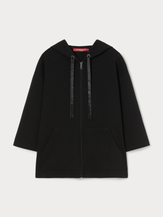 Чорне худі MARINA RINALDI з суміші бавовни: фото - Invogue