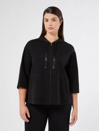 Чорне худі MARINA RINALDI з суміші бавовни: фото 2 - Invogue