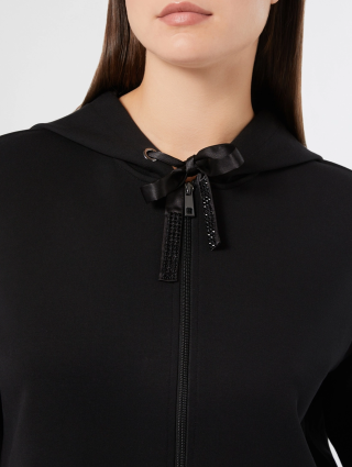 Чорне худі MARINA RINALDI з суміші бавовни: фото 4 - Invogue