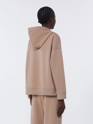 Бежевое худи MAX MARA из хлопкового трикотажа: фото 3 - Invogue