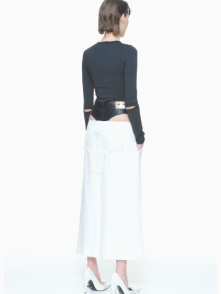 Черный топ PUSHBUTTON с вырезами: фото 3 - Invogue