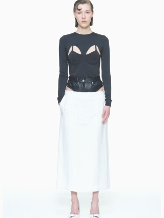 Черный топ PUSHBUTTON с вырезами: фото 1 - Invogue