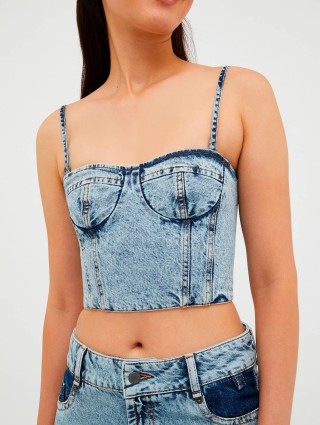 Джинсовий топ-бюстьє MAX&CO: фото 3 - Invogue