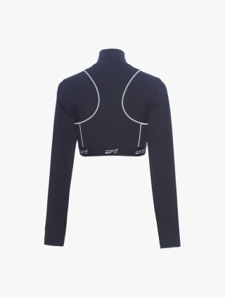 Черный топ Push Button из джерси: фото 2 - Invogue